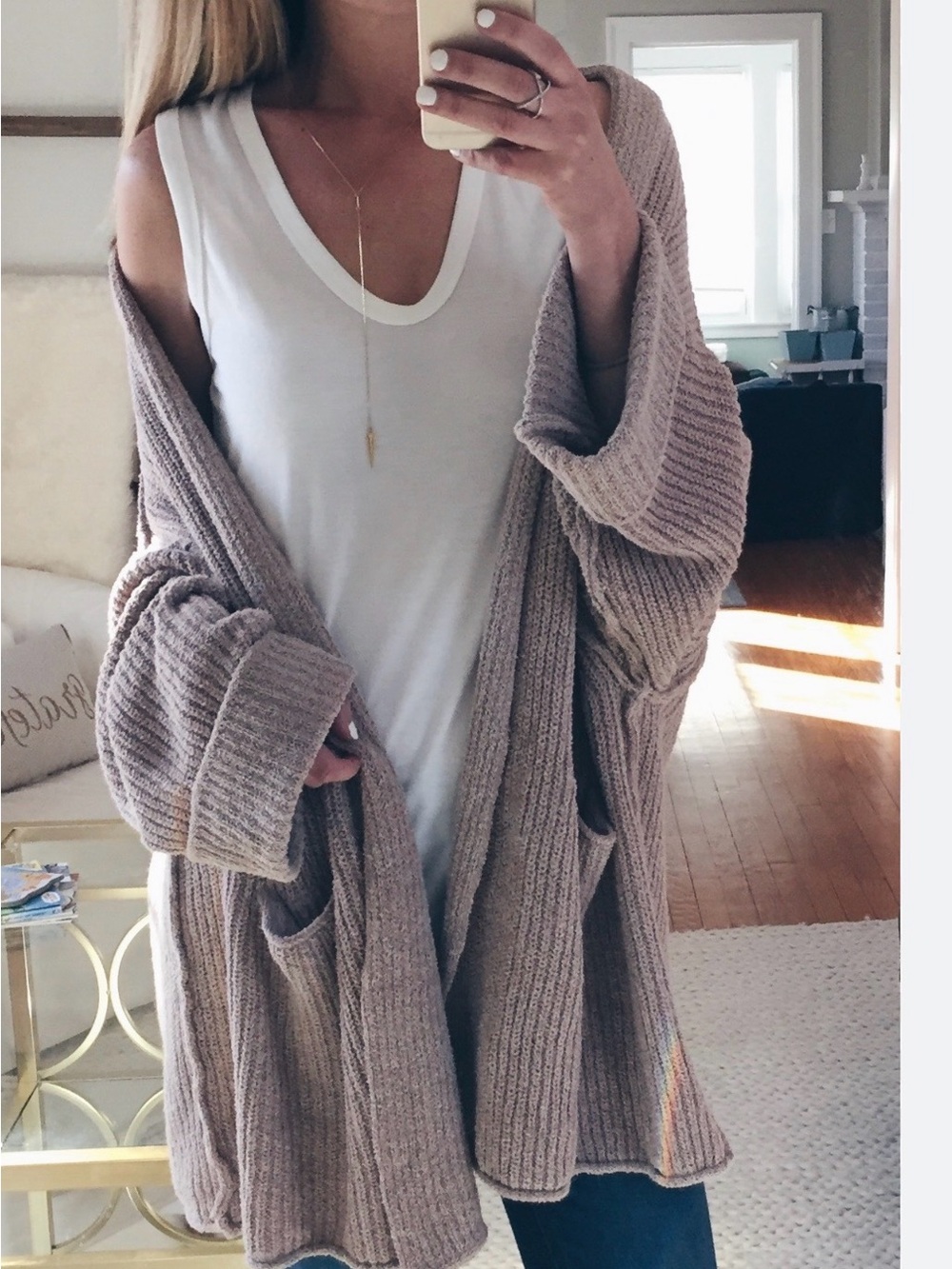 Free People Blush Free Tide Cardigan Sweater